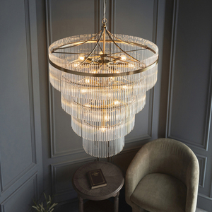 Pendul Endon Marietta 16xE14, Ø70 cm, dimabil, alamă, sticlă small 4