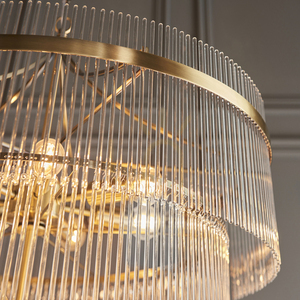 Pendul Endon Marietta 16xE14, Ø70 cm, dimabil, alamă, sticlă small 5