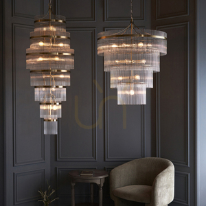 Pendul Endon Marietta 16xE14, Ø70 cm, dimabil, alamă, sticlă small 7