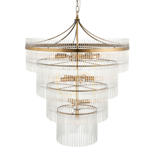 Verifica Pendul Endon Marietta 16xE14, Ø70 cm, dimabil, alamă, sticlă