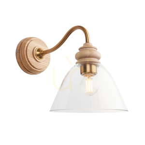 Lampă de perete Endon Cotswold alamă sticlă lemn E14 dimmabilă 0 Lampă de perete Endon Cotswold alamă sticlă lemn E14 dimmabilă small 0