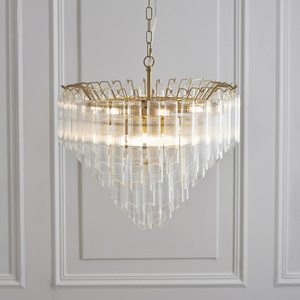 Pendul Endon Toulouse alamă, 12 becuri G9, Ø50 cm, sticlă și oțel, dimabil small 4