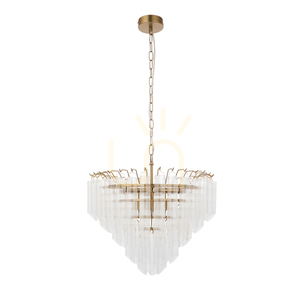 Pendul Endon Toulouse alamă, 12 becuri G9, Ø50 cm, sticlă și oțel, dimabil small 8