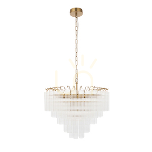 Pendant Endon Toulouse alamă sticlă 12xG9 Ø50 cm dimabilă 60-196 cm small 1