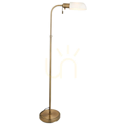 Verifica Lampă de podea Endon Farmacie alamă oțel sticlă E27 110-140 cm