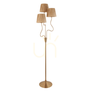 Lampă de podea Endon Wriggle alamă 3xE14, 156 cm, fibră naturală small 1
