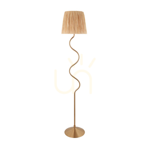 Lampă de podea Endon Wriggle din rafie, alamă, E27 small 8
