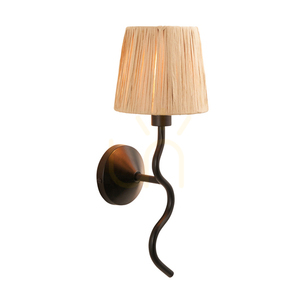 Lampă de perete Endon Wriggle neagră, fibră naturală, E14, dimabilă 0 Lampă de perete Endon Wriggle neagră, fibră naturală, E14, dimabilă small 0