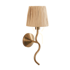 Aplica de perete Endon Wriggle alamă, fibră naturală, E14, 40 cm small 1