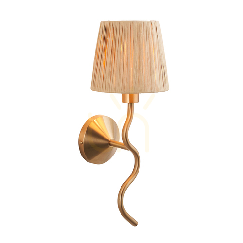 Verifica Aplica de perete Endon Wriggle alamă, fibră naturală, E14, 40 cm