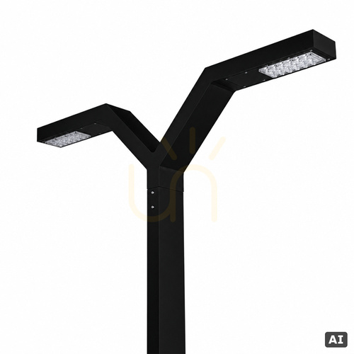 Verifica Stâlp de grădină cu două brațe Trysil 1006BL LED 263 cm, negru RAL 9005, DALI2, NORLYS