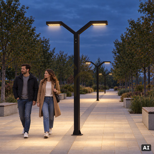Stâlp de grădină cu două brațe Trysil 1006BL LED 263 cm, negru RAL 9005, DALI2, NORLYS small 2