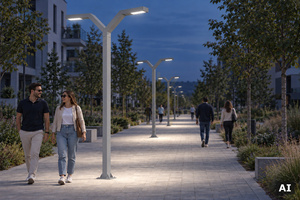 Stâlp de iluminat Trysil 1023AL gri deschis RAL 9006 LED 4000K DALI2 300 cm NORLYS small 2
