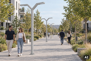 Stâlp de iluminat Trysil 1023AL gri deschis RAL 9006 LED 4000K DALI2 300 cm NORLYS small 3