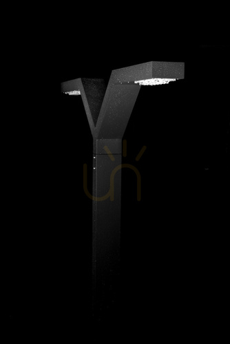 Verifica Stâlp de iluminat Norlys Trysil 1026BL cu două brațe negru RAL 9005 LED 40 W 3000 K DALI2 350 cm