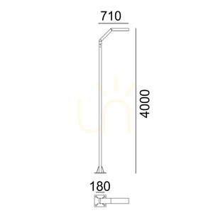 Stâlp de iluminat LED Trysil 1085BL 4 m, cu un braț, negru, dimabil NORLYS small 4