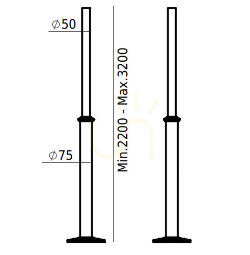 Verifica Stâlp de iluminat NORLYS, gri (RAL 9006), 2,2–3,2 m, 1270AL