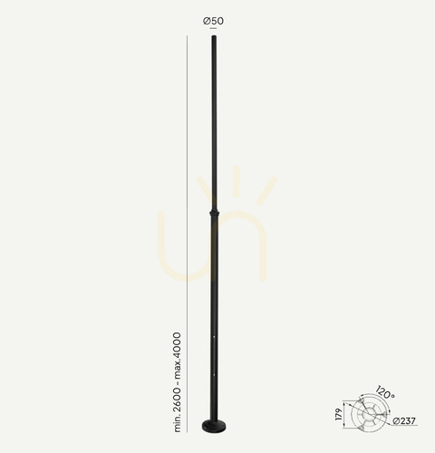 Verifica Stâlp de iluminat NORLYS Lamppost negru reglabil 260-400 cm 1275BL