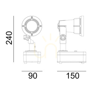 Proiector de exterior NORLYS Sande 1594BL, negru, LED 3000 K, braț scurt small 1