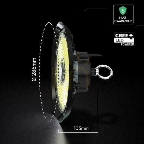 Verifica V-TAC LED UFO high bay CREE CHIP IP65 ALU corp de iluminat 135Lm/W 150W VT-91152 4000K 20200lm 6 ani garanție