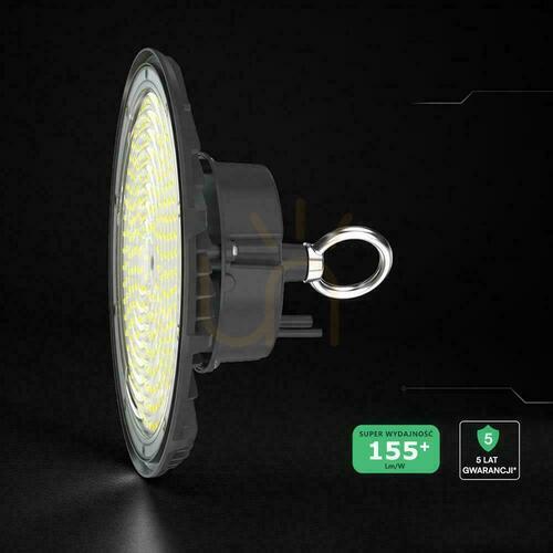 Verifica V-TAC LED UFO high bay IP65 ALU corp de iluminat 155Lm/W 200W VT-91202 4000K 31000lm 5 ani garanție