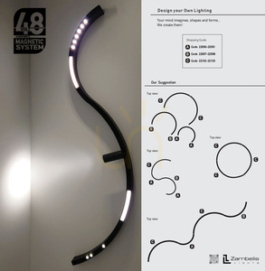 Lampă cu grilă 2 W 3000k negru pentru toate șinele magnetice curbate ZAMBELIS small 2