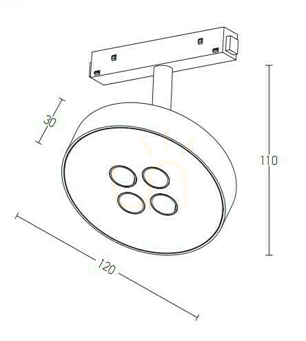 Verifica Pistă magnetică de lumină 12W 3000k 48V aluminiu alb ZAMBELIS