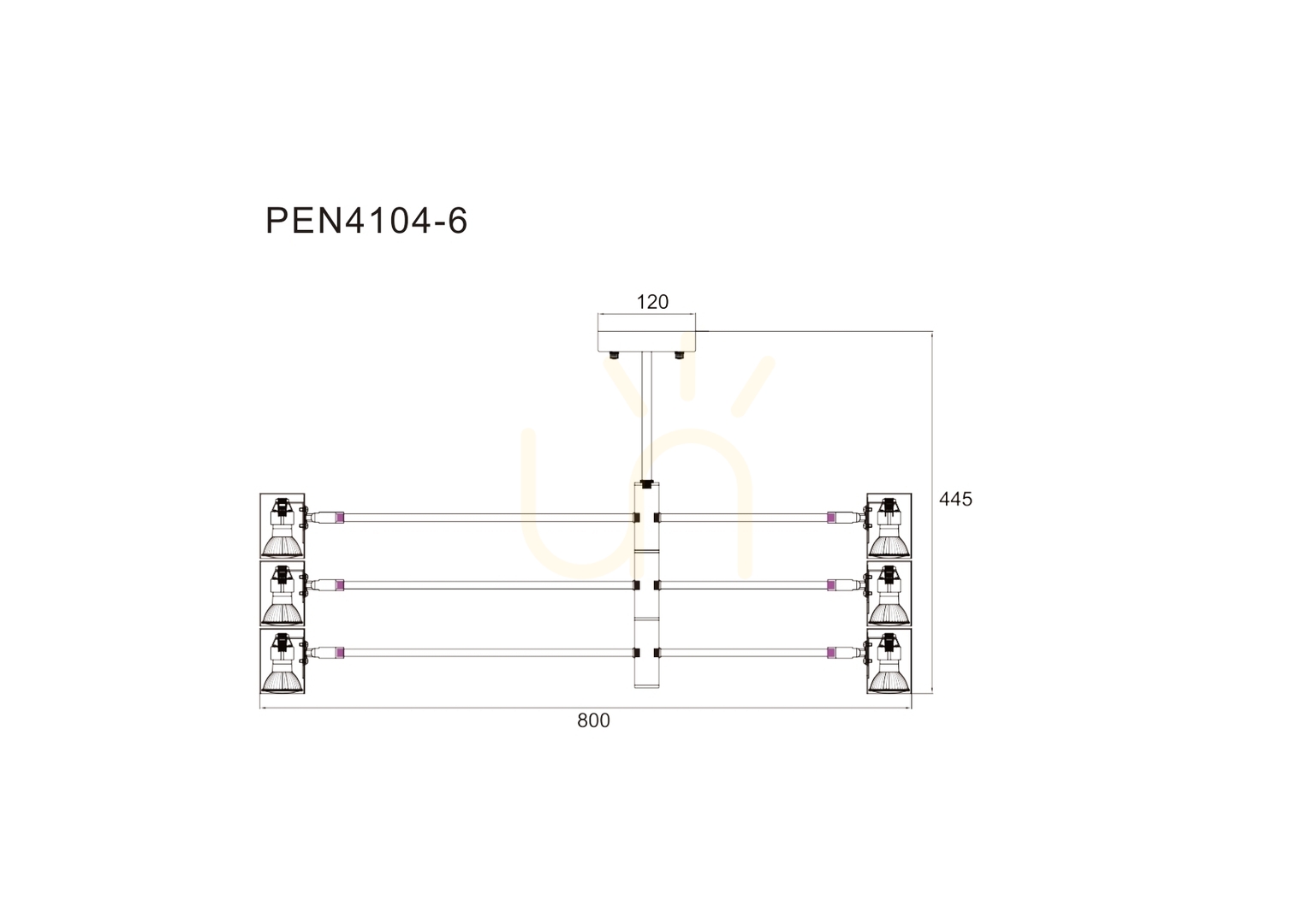 Vedere PEDRO PEN4104-6BK Lampă suspendată negru 6xGU10 PEDRO PEN4104-6BK Lampă suspendată negru 6xGU10