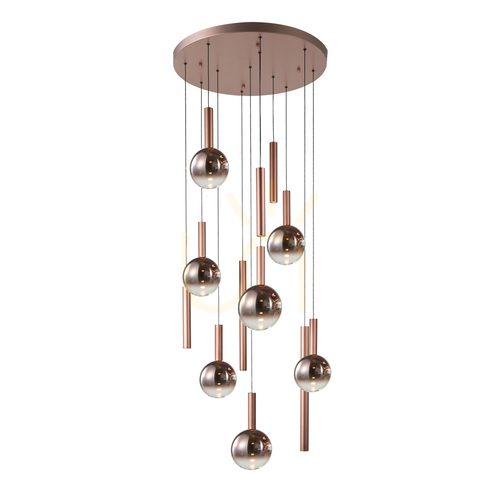Verifica Pendul Italux Camino LED cupru 12 lumini, dimabil, 3000K, PND-24038-12A-COPP
