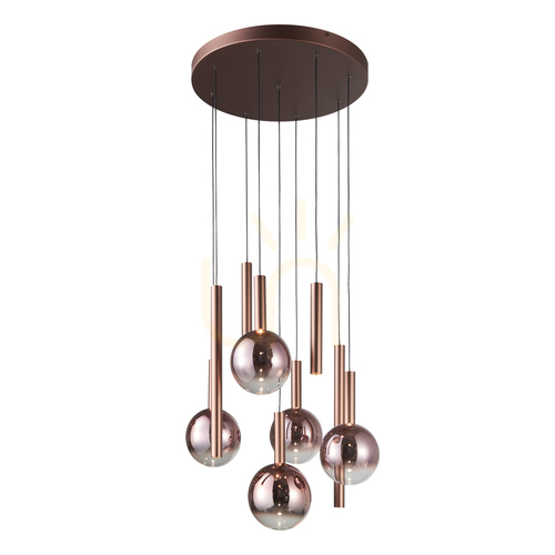 Verifica Lustra LED Italux Camino cupru 9 puncte 54W 62 cm PND-24038-9A-COPP
