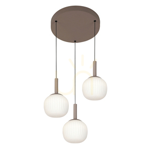 Lampă suspendată Italux Montes maro cu 3 lumini LED 18 W 43 cm PND-02217-3-BRO small 0
