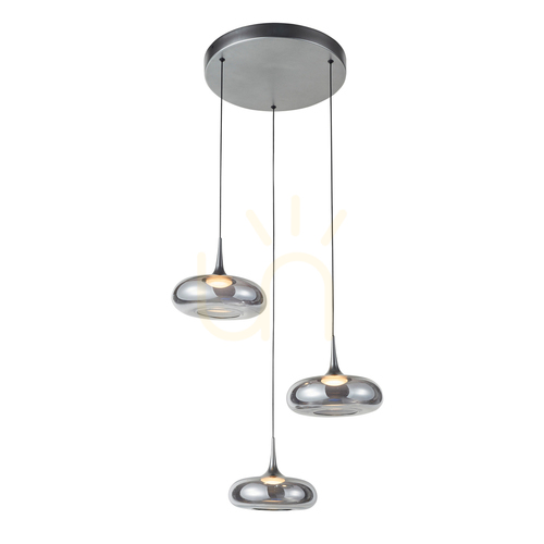 Verifica Lampă suspendată Italux Tenele LED 21W Smoky sticlă argintie PND-24028-3A-SILV