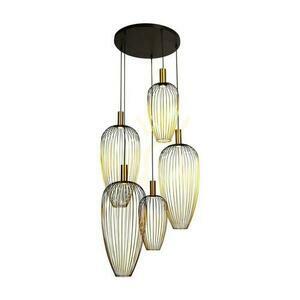 Pendul Lucide AURELIE auriu negru metal 5 becuri 21442/15/10 small 0