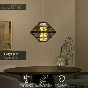 Lampă suspendată Lucide Pasquino neagră Japandi 40 cm 21445/40/30 small 3