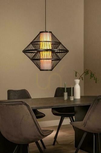 Verifica Lampă suspendată Lucide PASQUINO 21445/60/30, neagră, furnir de placaj, 60 cm