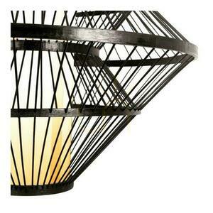 Lampă suspendată Lucide PASQUINO 21445/60/30, neagră, furnir de placaj, 60 cm small 5