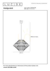 Lampă suspendată Lucide PASQUINO 21445/60/30, neagră, furnir de placaj, 60 cm small 6