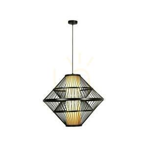 Lampă suspendată Lucide PASQUINO 21445/60/30, neagră, furnir de placaj, 60 cm small 0