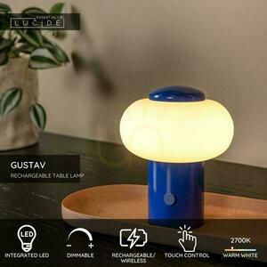 Lampă de masă Lucide GUSTAV LED albastră cu USB 44520/01/35 small 3
