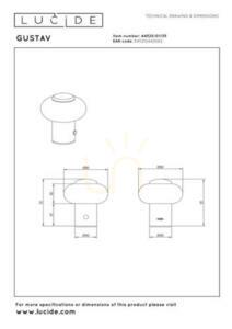 Lampă de masă Lucide GUSTAV LED albastră cu USB 44520/01/35 small 8