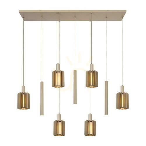 Verifica Lampă suspendată Lucide LAMBRES 6xE27 bej aluminiu 140 cm 45410/09/41