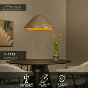 Lampă suspendată Lucide ANDRES bej metal retro 56 cm 65405/56/41 small 3