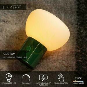 Lampă de masă Lucide Gustav verde sticlă LED USB 44521/01/33 small 3