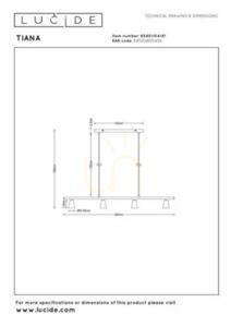 Lampă suspendată Lucide TIANA bej metal modern 4xGU10 65401/04/41 small 7
