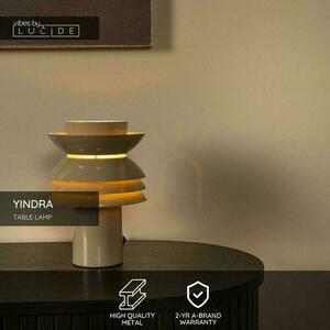 Lampă de masă Lucide Yindra bej metal retro 17,5 cm 65503/01/41 small 3