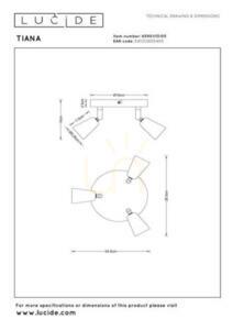 Spot de tavan șampanie Lucide TIANA 65901/13/05 3×GU10 max. 25 W small 5