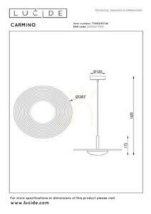 Lampă suspendată Lucide Carmino LED bej lemn 38,7 cm 77492/07/41 small 3