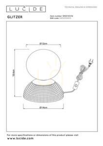 Lampă de masă Lucide Glitzer 10527/01/14 argintie, sticlă, metal, modernă small 5