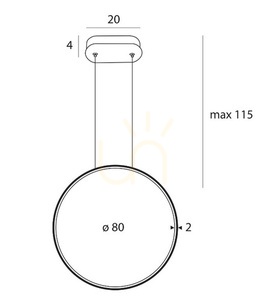 Lampă suspendată Max Light Visual 28W negru 80 cm P0654 small 1