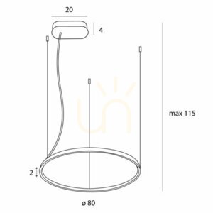 Lampă suspendată liniară Max Light Visual Hor 28W alb 80 cm 3000K P0657 small 1